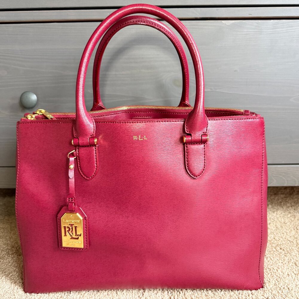 Beautiful Red Lauren Ralph Lauren Newbury Double Zip Satchel